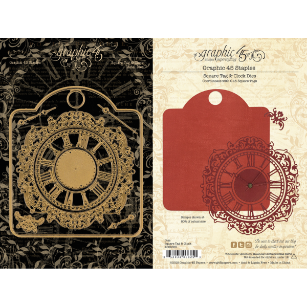 Square Tag & Clock Dies - Staples - Graphic 45