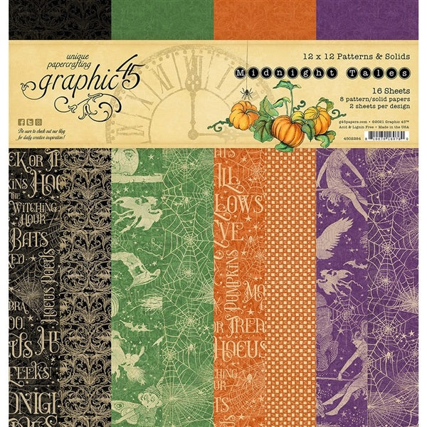 Midnight Tales 12" x 12" Patterns & Solids Pad - Graphic 45