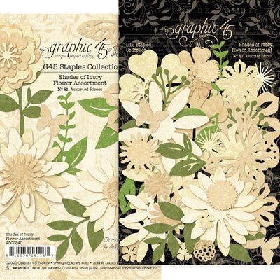 Shades of Ivory Flower Assortment - G45 Staples Embellishments - Graphic 45