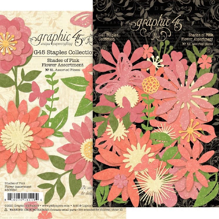 Shades of Pink Flower Assortment - G45 Staples Embellishments - Graphic 45