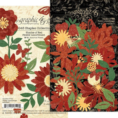 Shades of Red Flower Assortment - G45 Staples Embellishments - Graphic 45