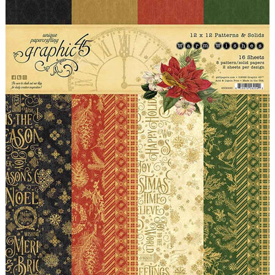 Warm Wishes 12" x 12" Patterns & Solid Pack - Graphic 45