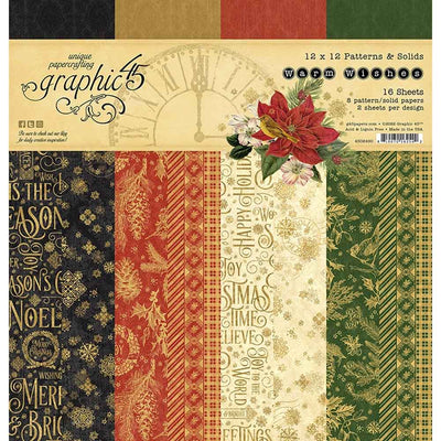 Warm Wishes 12" x 12" Patterns & Solid Pack - Graphic 45