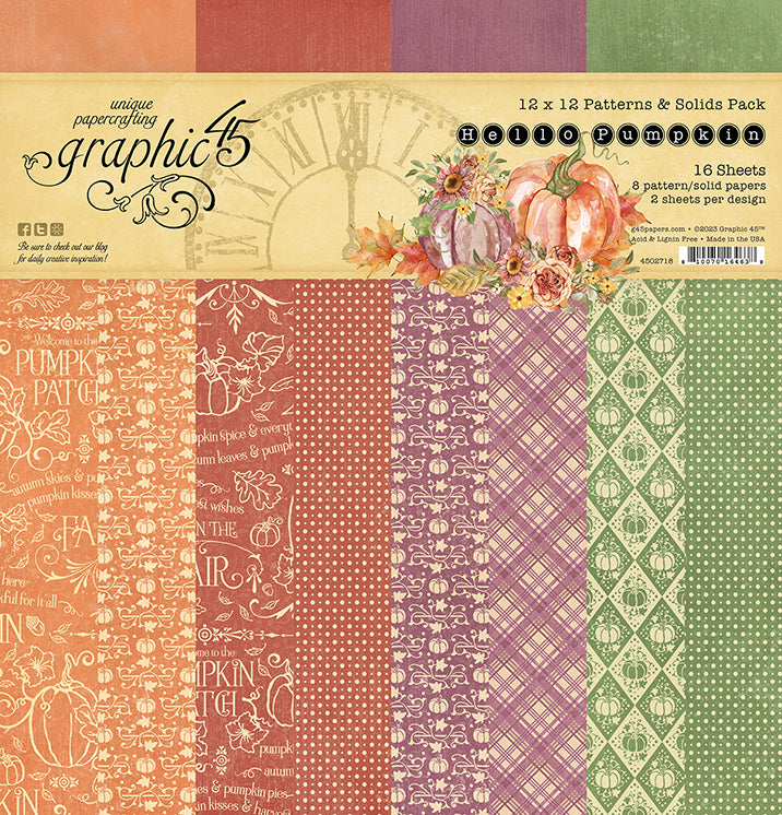 Hello Pumpkin 12x12 Patterns & Solids Pack - Graphic 45