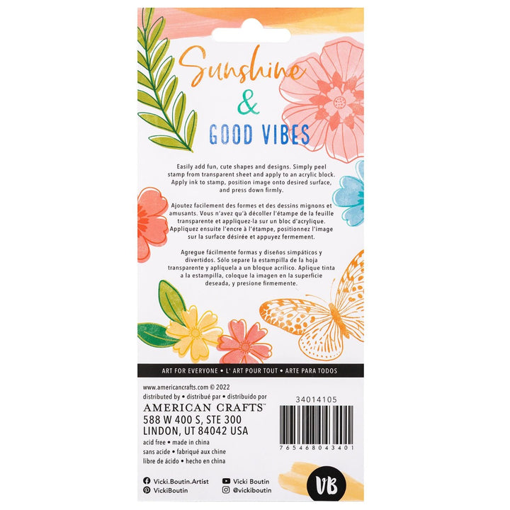Good Vibes Acrylic Stamps - Vicki Boutin - Where To Next Collection - American Crafts