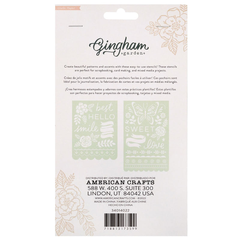 Stencils, 2pc - Gingham Garden Collection - Crate Paper