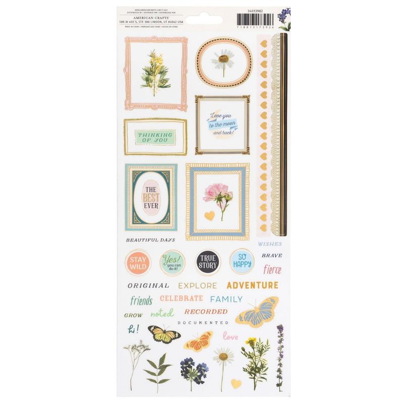 Cardstock Stickers with Gold Foil Accents, 6x12 - Brighton Collection - BoBunny
