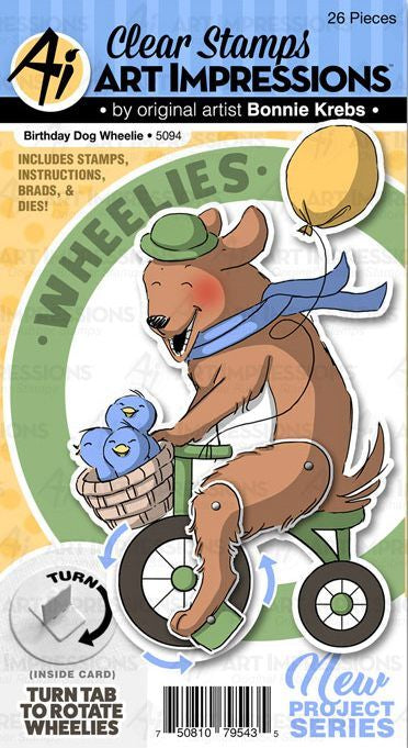Birthday Dog Wheelie Card die & Stamp Set