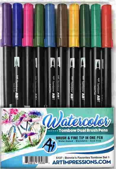 Bonnie's Favorites Dual Brush Pen Set 1 - Art Impressions