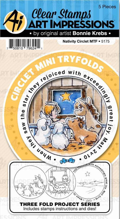 Nativity Circlet Mini TryFolds Stamp & Die Set - Art Impressions