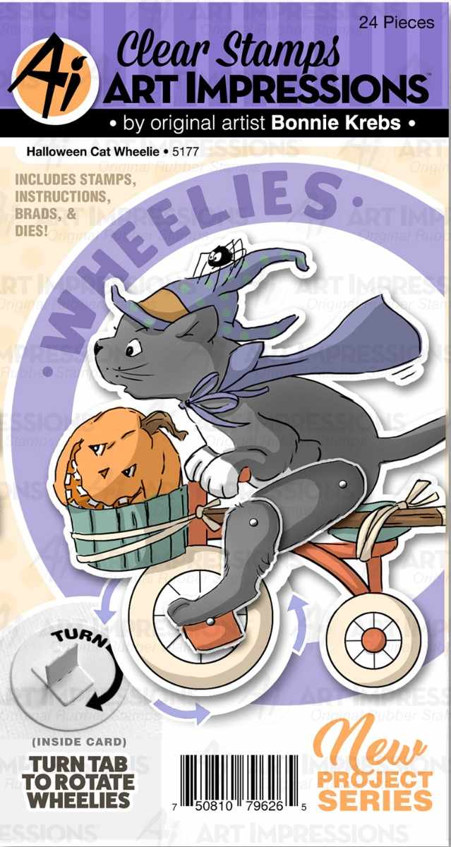 Halloween Cat Wheelie Stamps & Dies - Art Impressions - Clearance