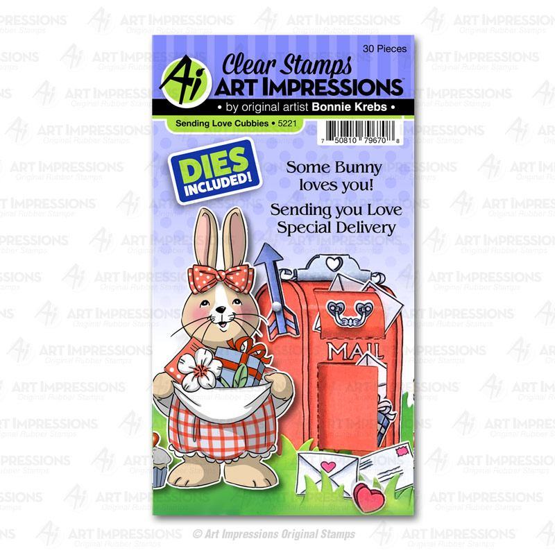 Sending Love Cubbies Stamps & Dies - Art Impressions - Clearance