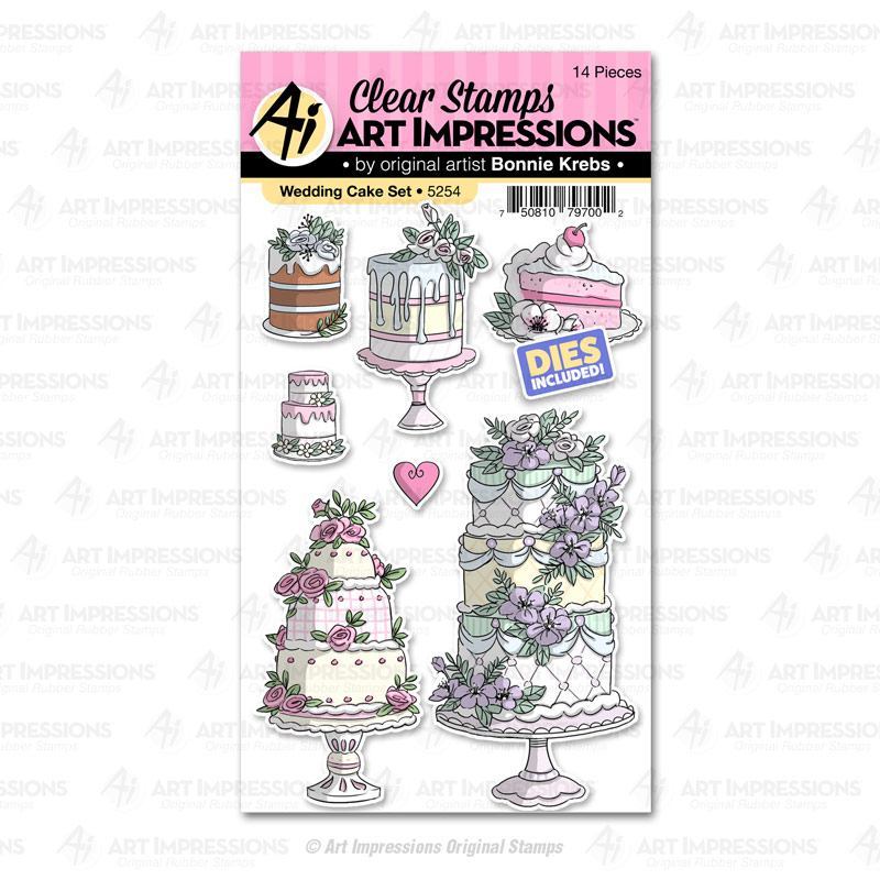 Wedding Cake Stamps & Dies - Art Impressions - Clearance