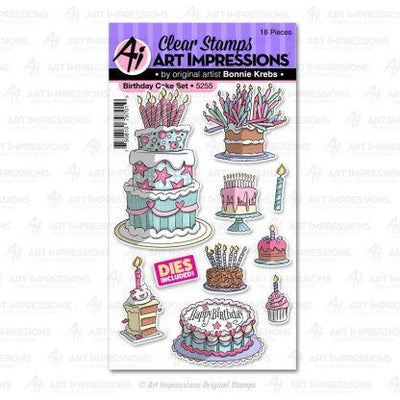 Birthday Cake Stamps & Dies - Art Impressions - Clearance