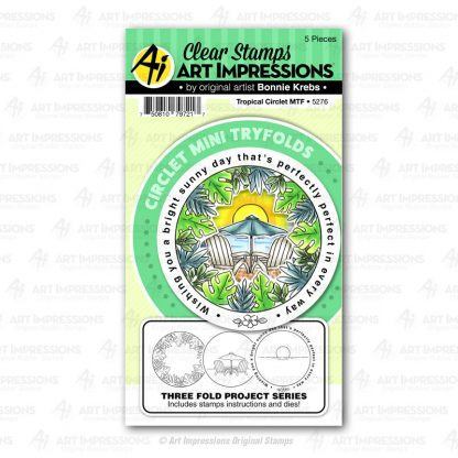 Tropical Circlet Mini TryFolds Stamps & Dies - Art Impressions - Clearance