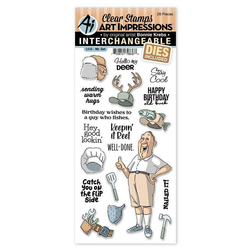 Mr. Interchangeable Clear Stamps & Dies Set - Art Impressions