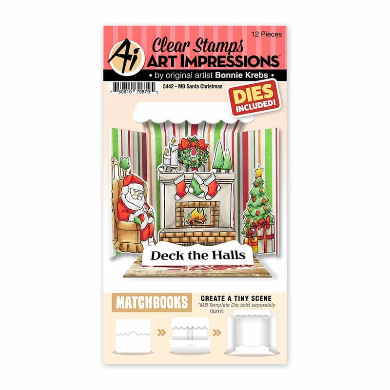 Santa Christmas Stamps & Dies Set - Matchbooks - Art Impressions