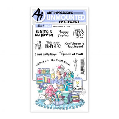 Queen of Craft Clear Stamps & Die Set - Laugh Lines Collection - Art Impressions