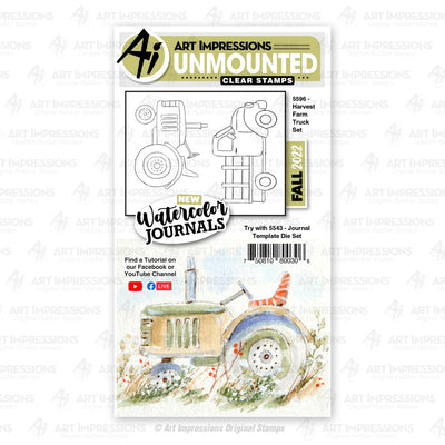 Harvest Farm Truck Clear Stamps - Watercolor Journal Collection - Art Impressions