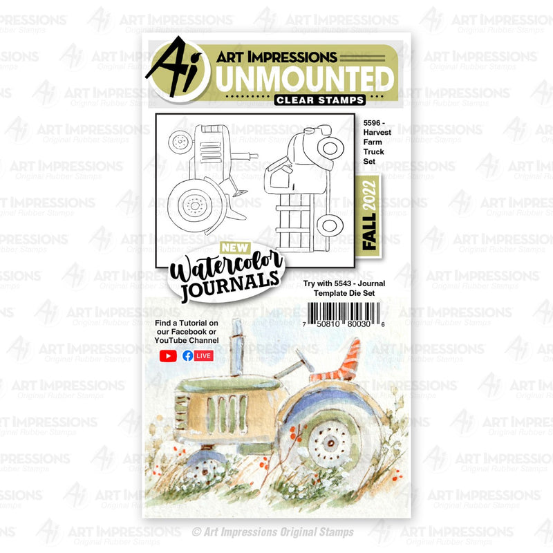 Harvest Farm Truck Clear Stamps - Watercolor Journal Collection - Art Impressions