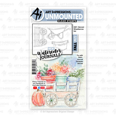 Harvest Wheelbarrow Clear Stamps - Watercolor Journal Collection -  Art Impressions