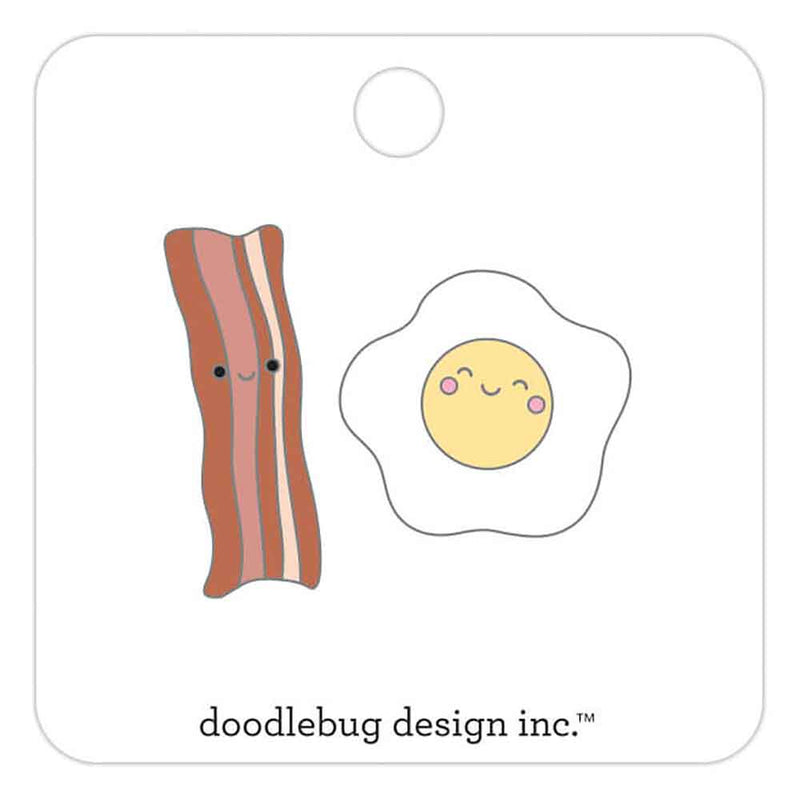 Bacon & Eggs Collectible Pins - My Happy Place - Doodlebug - Clearance