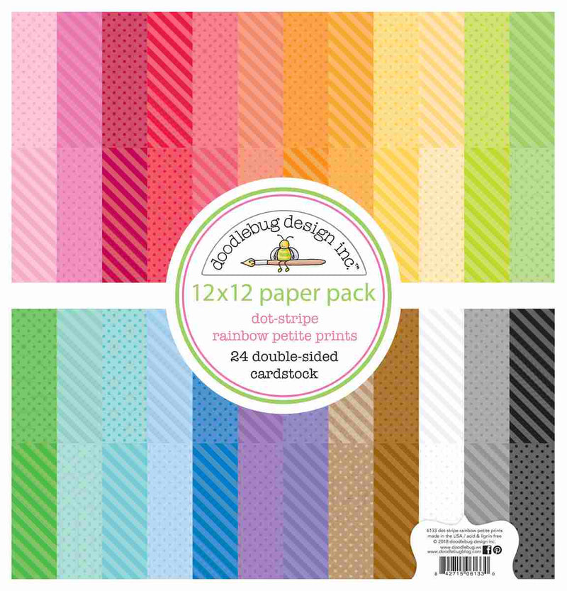 Doodlebug Dot-Stripe Rainbow Petite Prints