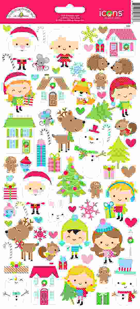 Doodlebug Christmas Town Icon Stickers