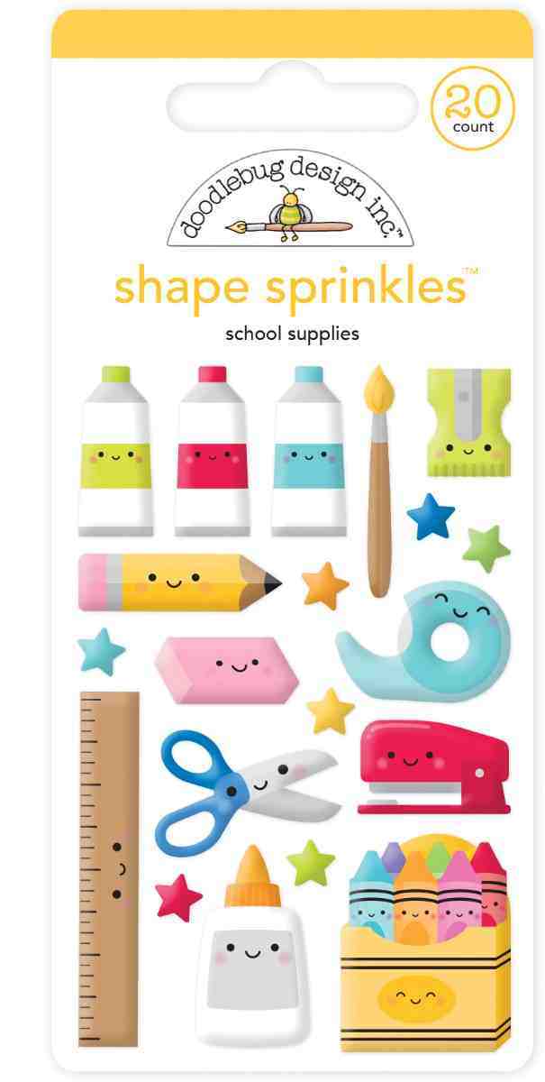 School Supplies Shape Sprinkles - School Days - Doodlebug Design