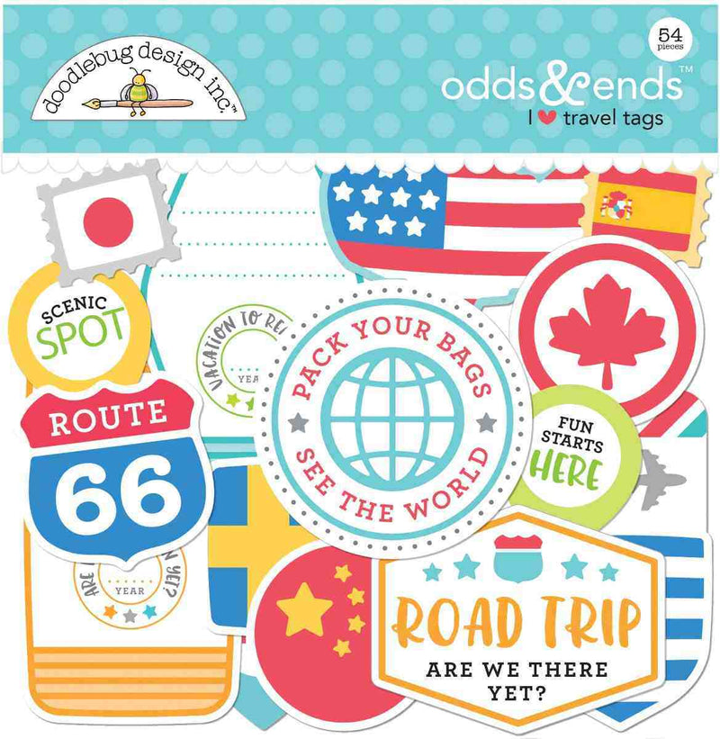 I Heart Travel Tags Odds & Ends - Doodlebug Design