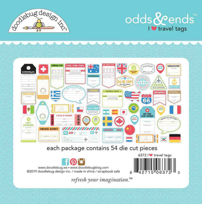 I Heart Travel Tags Odds & Ends - Doodlebug Design