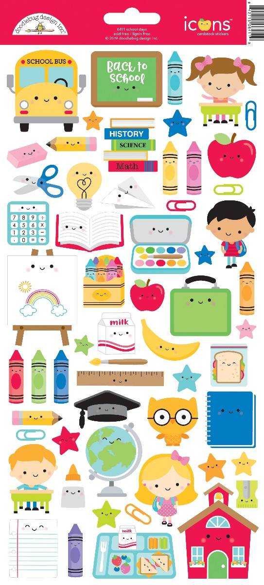School Days Icon Stickers - Doodlebug Design
