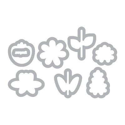 Bloom Framelits Dies w/ Stamps - Let It Bloom - Doodlebug - Sizzix - Clearance