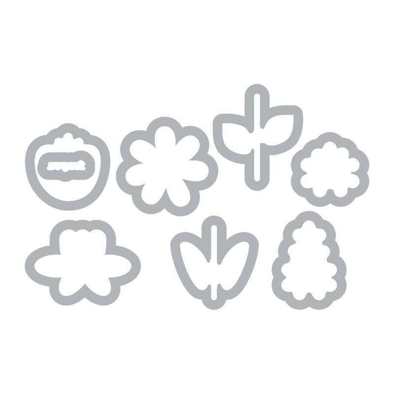 Bloom Framelits Dies w/ Stamps - Let It Bloom - Doodlebug - Sizzix - Clearance