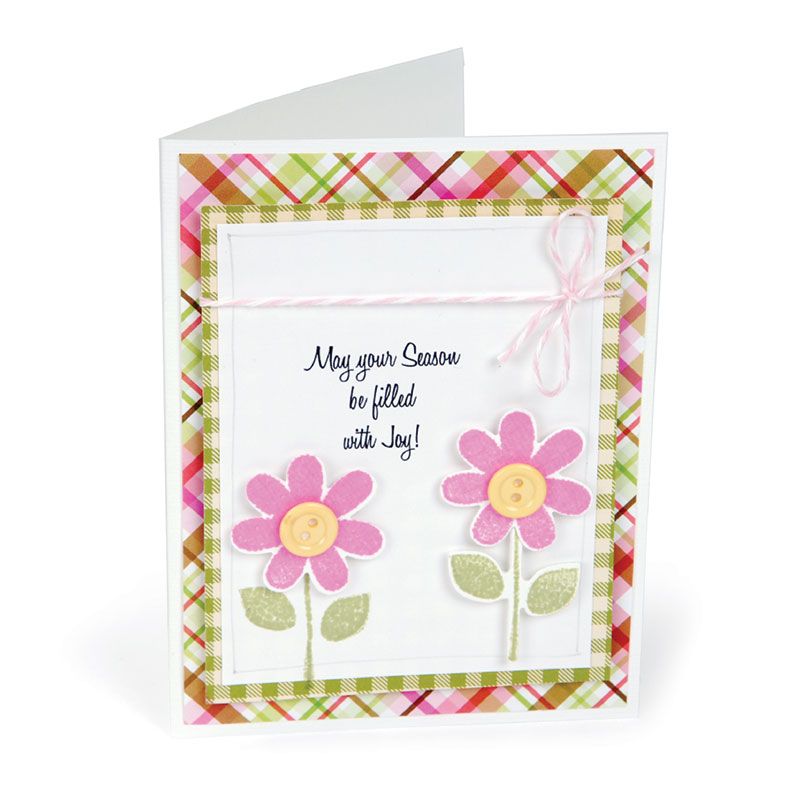 Bloom Framelits Dies w/ Stamps - Let It Bloom - Doodlebug - Sizzix - Clearance