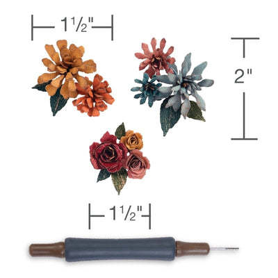 dimensional view of Tiny Tattered Florals - Thinlits Dies