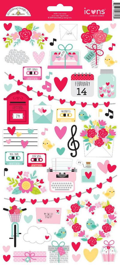 Love Notes Icon Stickers - Doodlebug Design