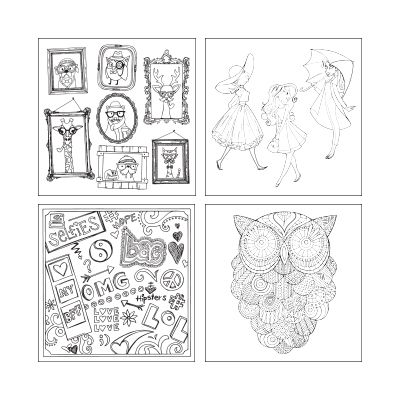 Hipster Doodles Coloring Book - Coloring Book - Lindsey Serata - Sizzix - Clearance