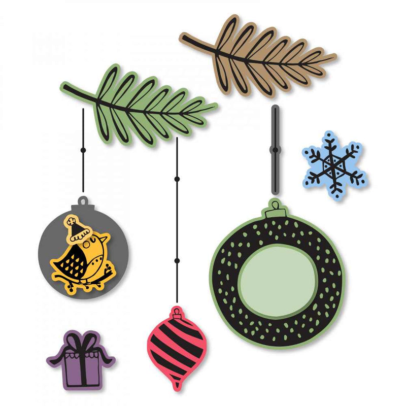 Hanging Ornaments Framelits Dies w/ Stamps - Jordan Caderao - Sizzix - Clearance