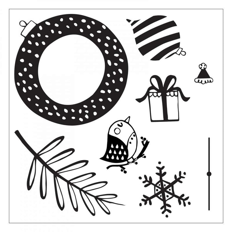 Hanging Ornaments Framelits Dies w/ Stamps - Jordan Caderao - Sizzix - Clearance