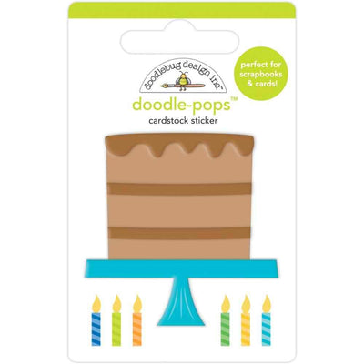 Chocolate Cake Doodle-Pops 3D Stickers - Party Time - Doodlebug - Clearance