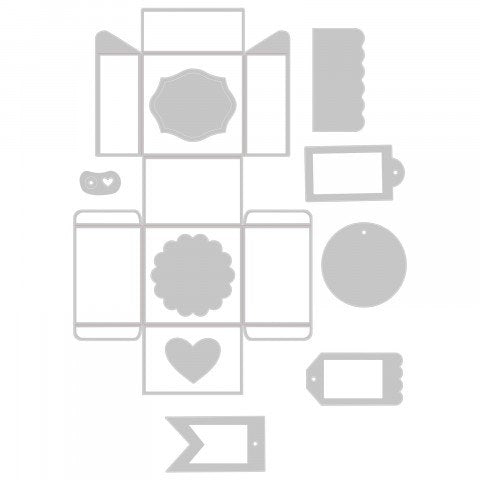 Box & Labels Thinlits Plus Die Set - Jenna Rushforth - Sizzix - Clearance