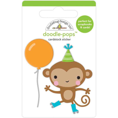 Monkey Business Doodle-Pops 3D Stickers - Party Time - Doodlebug