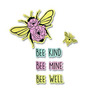 Bee Well Framelits Dies w/ Stamps - Let It Bloom - Jen Long - Sizzix - Clearance