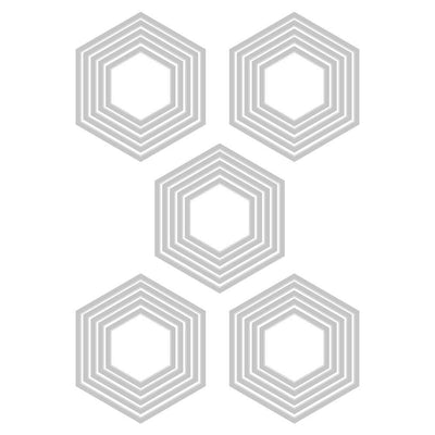 Stacked Tiles, Hexagons Thinlits Dies - Tim Holtz - Sizzix *