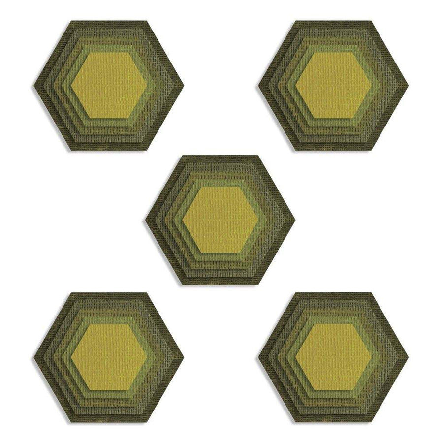 Stacked Tiles, Hexagons Thinlits Dies - Tim Holtz - Sizzix *