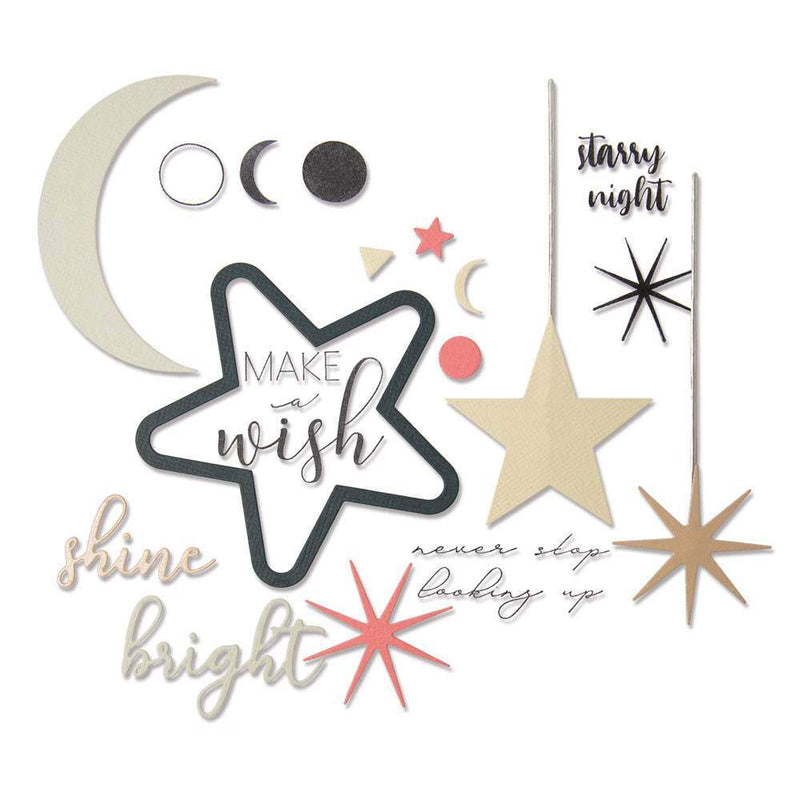 Make a Wish Framelits Die w/ Stamps - Sophie Guilar - Sizzix - Clearance