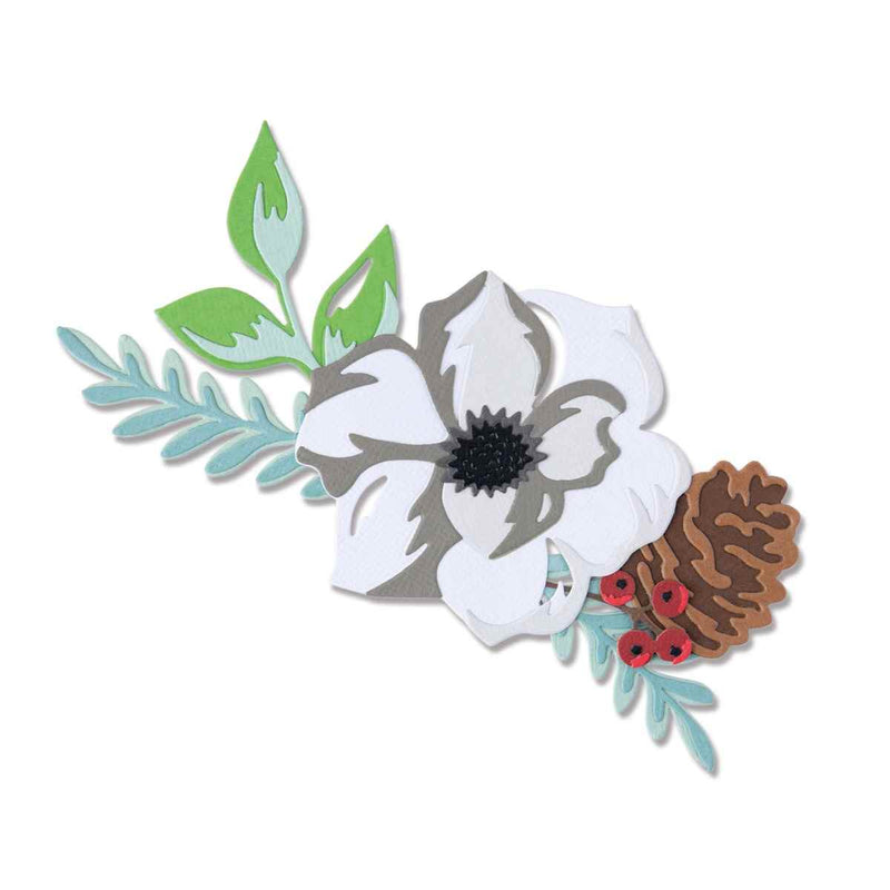 Layered Winter Flower Thinlits Dies - Lisa Jones - Sizzix - Clearance