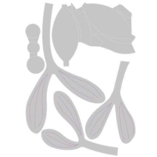 Mistletoe Leaves Thinlits Dies - Let It Bloom - Olivia Rose - Sizzix - Clearance