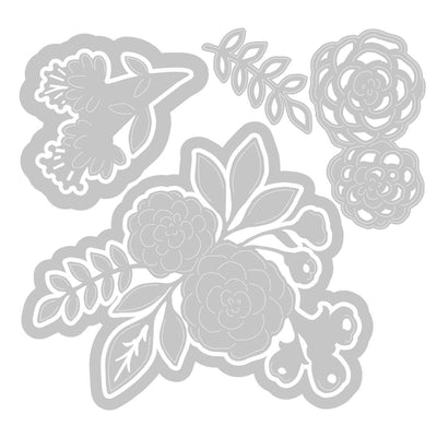 Floral Bunch Framelits w/ Stamps - Jen Long - Sizzix - Clearance